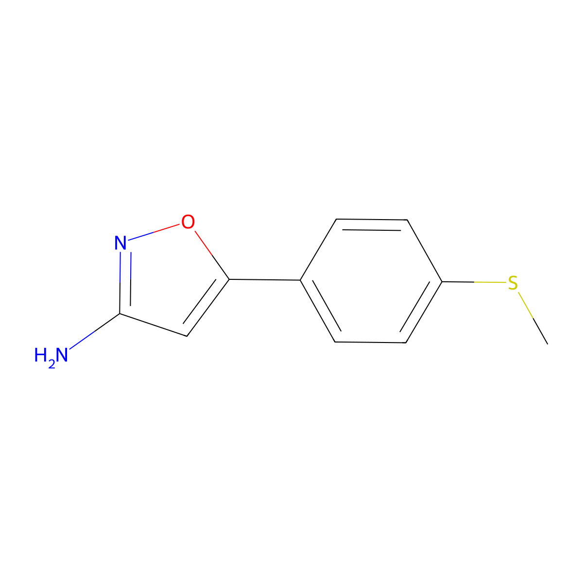 5-(4-(Methylthio)phenyl)isoxazol-3-amine molecular structure, CAS 1368414-56-5