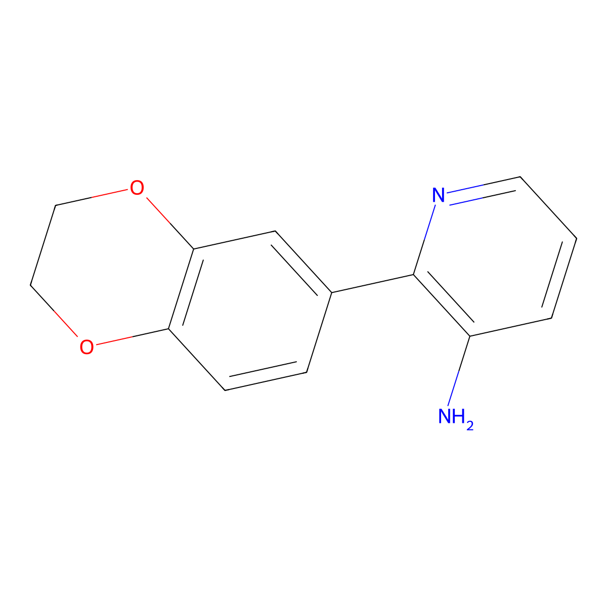 2-(2,3-Dihydrobenzo[b][1,4]dioxin-6-yl)pyridin-3-amine molecular structure, CAS 1368415-98-8