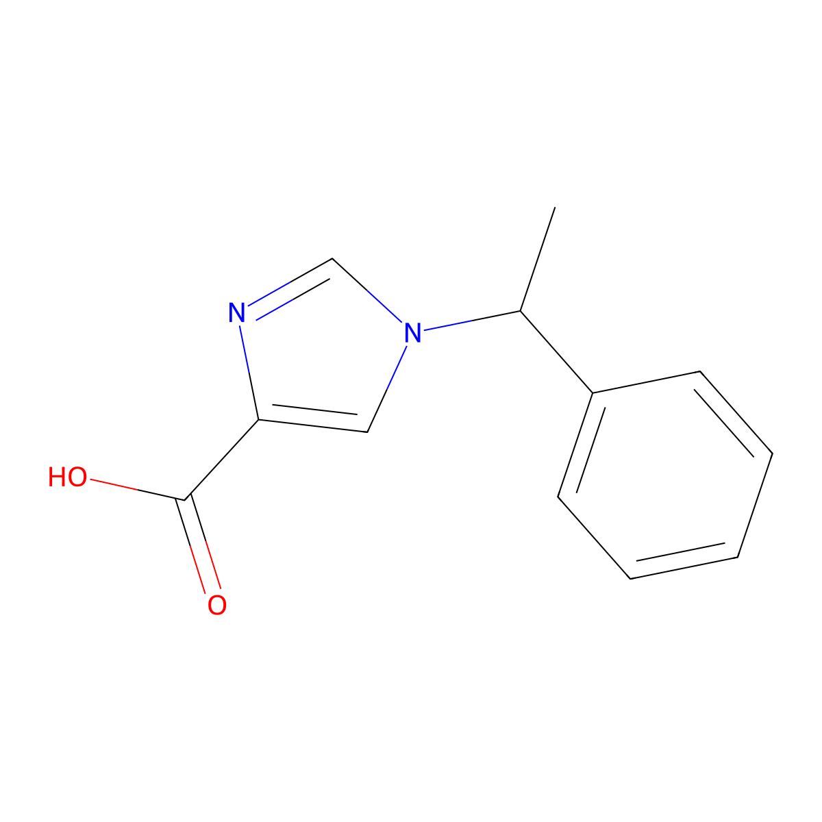 1-(1-Phenylethyl)-1H-imidazole-4-carboxylic acid molecular structure, CAS 1368417-37-1