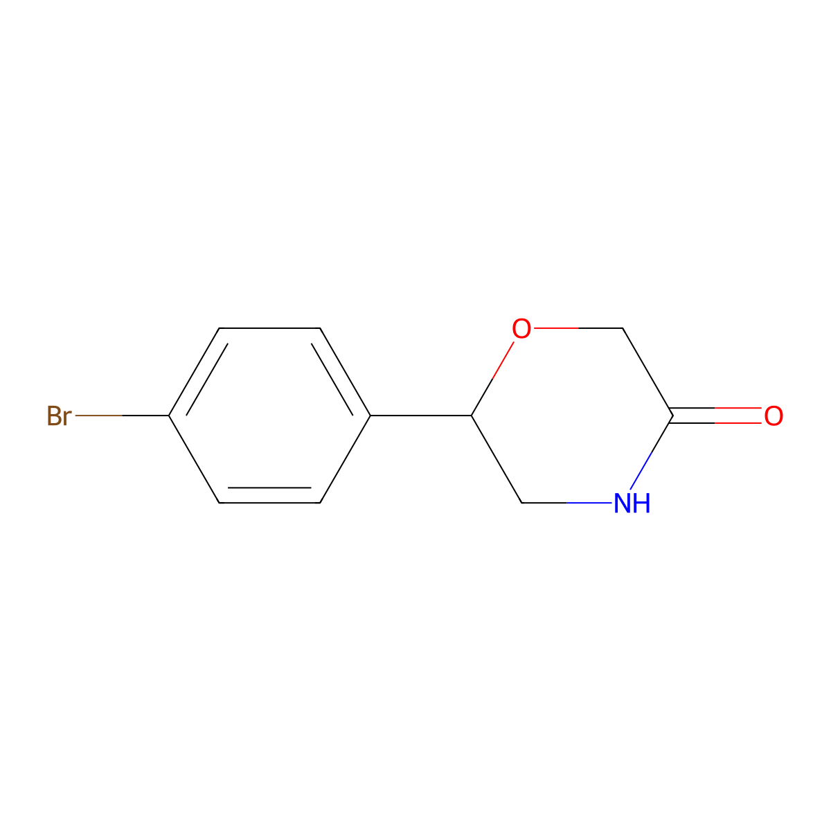 6-(4-Bromophenyl)morpholin-3-one molecular structure, CAS 1368418-27-2