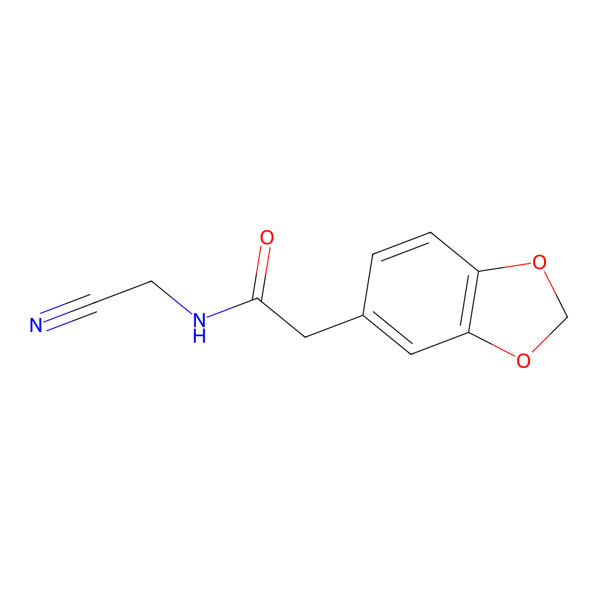 2-(1,3-dioxaindan-5-yl)-N-(cyanomethyl)acetamide molecular structure, CAS 1368418-78-3
