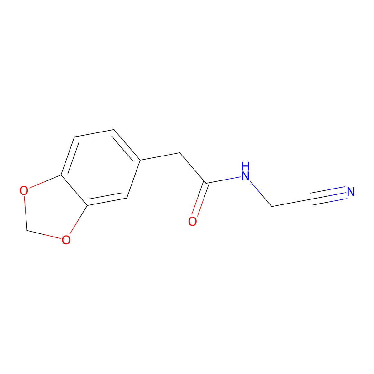 2-(1,3-dioxaindan-5-yl)-N-(cyanomethyl)acetamide molecular structure, CAS 1368418-78-3