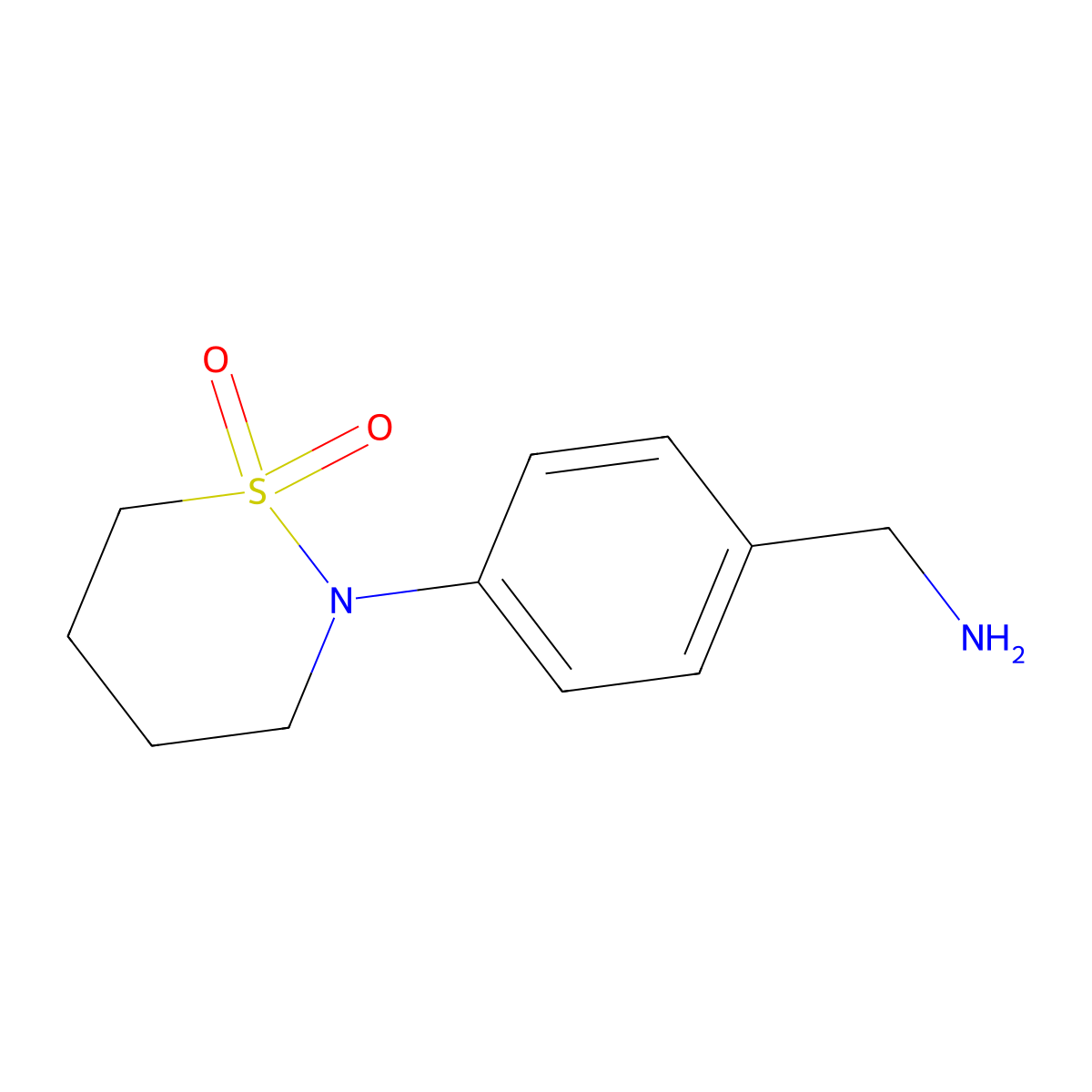 2-[4-(Aminomethyl)phenyl]-1lambda(6),2-thiazinane-1,1-dione molecular structure, CAS 1368420-44-3