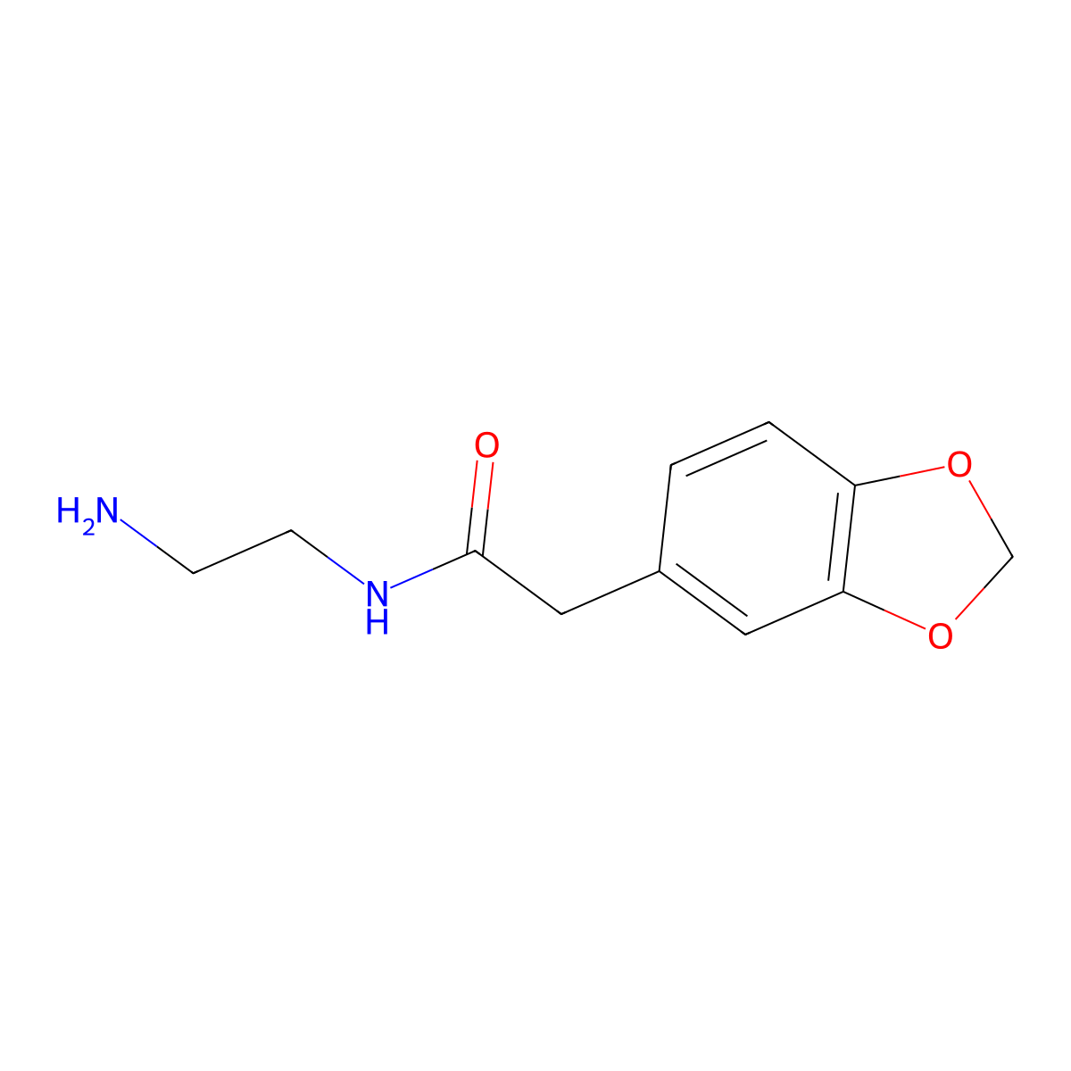 N-(2-aminoethyl)-2-(1,3-dioxaindan-5-yl)acetamide molecular structure, CAS 1368421-33-3