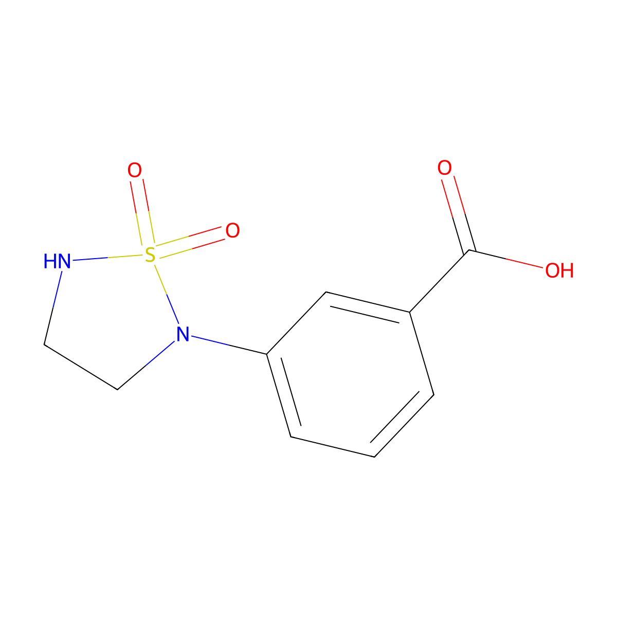 3-(1,1-Dioxido-1,2,5-thiadiazolidin-2-yl)benzoic acid molecular structure, CAS 1368421-42-4