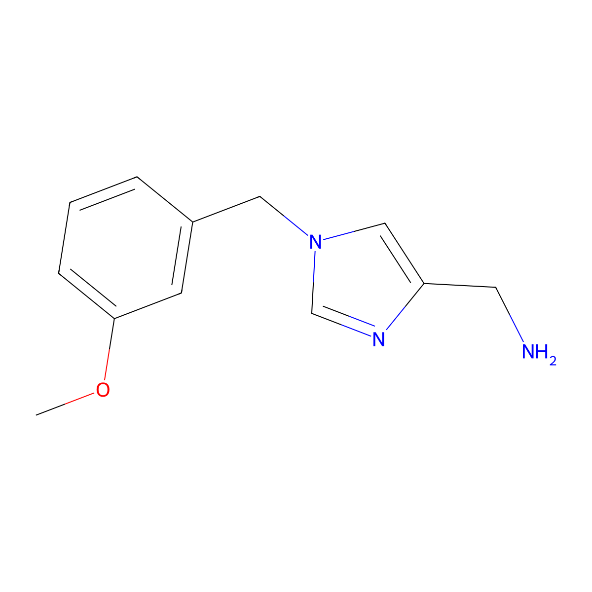 (1-(3-methoxybenzyl)-1H-imidazol-4-yl)methanamine molecular structure, CAS 1368421-55-9