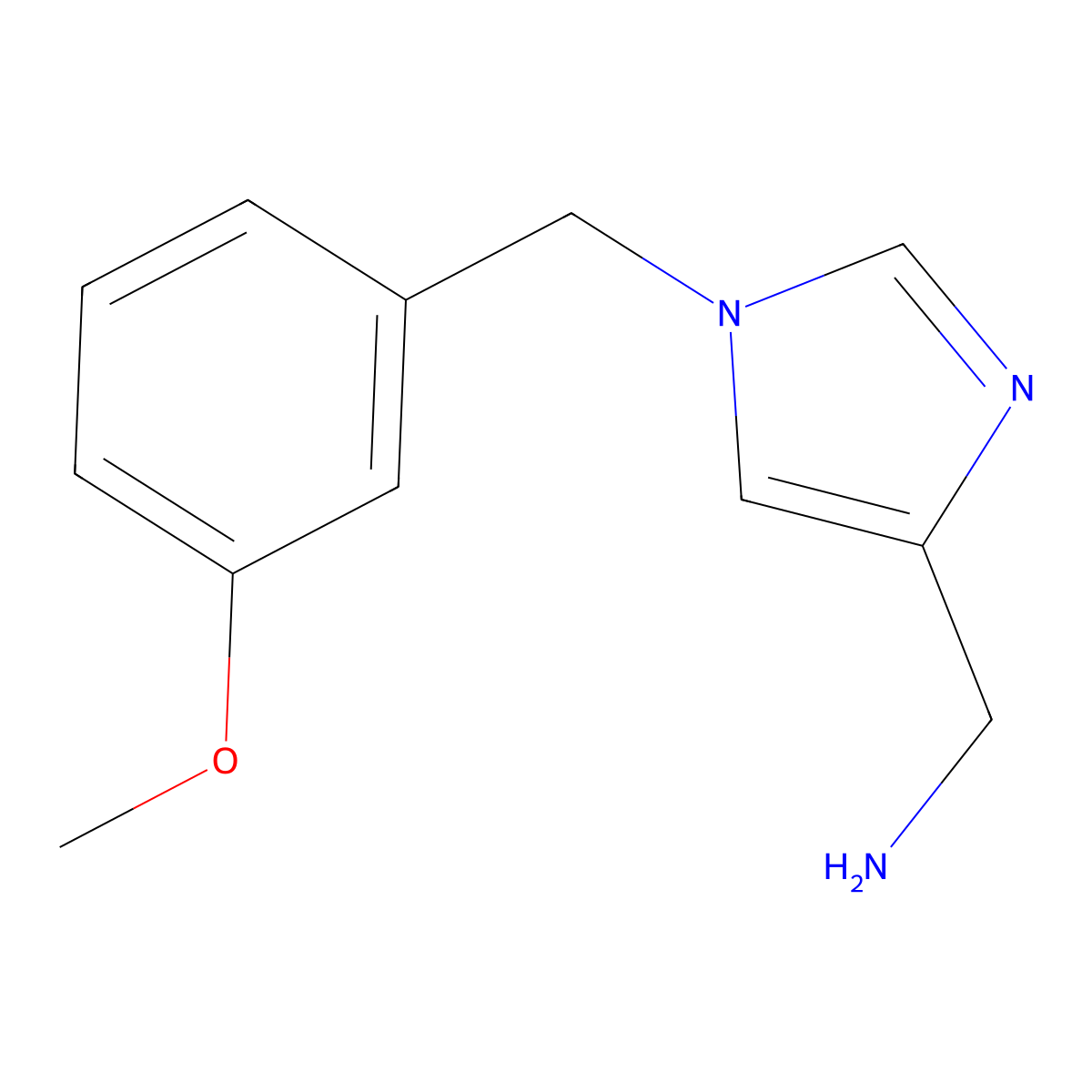 (1-(3-methoxybenzyl)-1H-imidazol-4-yl)methanamine molecular structure, CAS 1368421-55-9