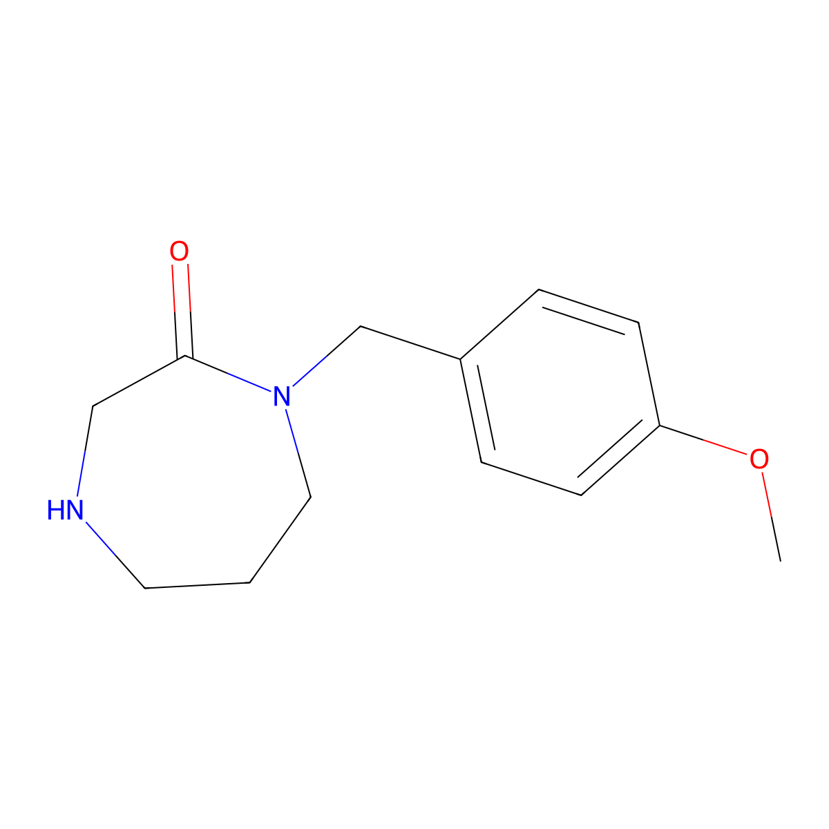 1-[(4-Methoxyphenyl)methyl]-1,4-diazepan-2-one molecular structure, CAS 1368422-86-9