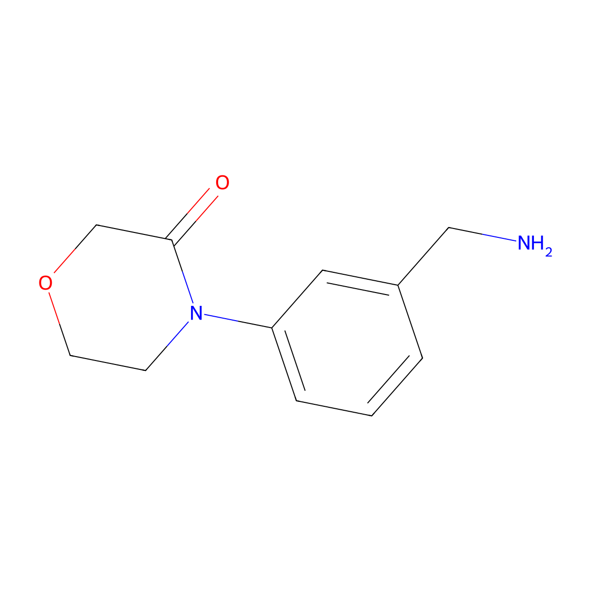 4-[3-(Aminomethyl)phenyl]morpholin-3-one molecular structure, CAS 1368423-34-0