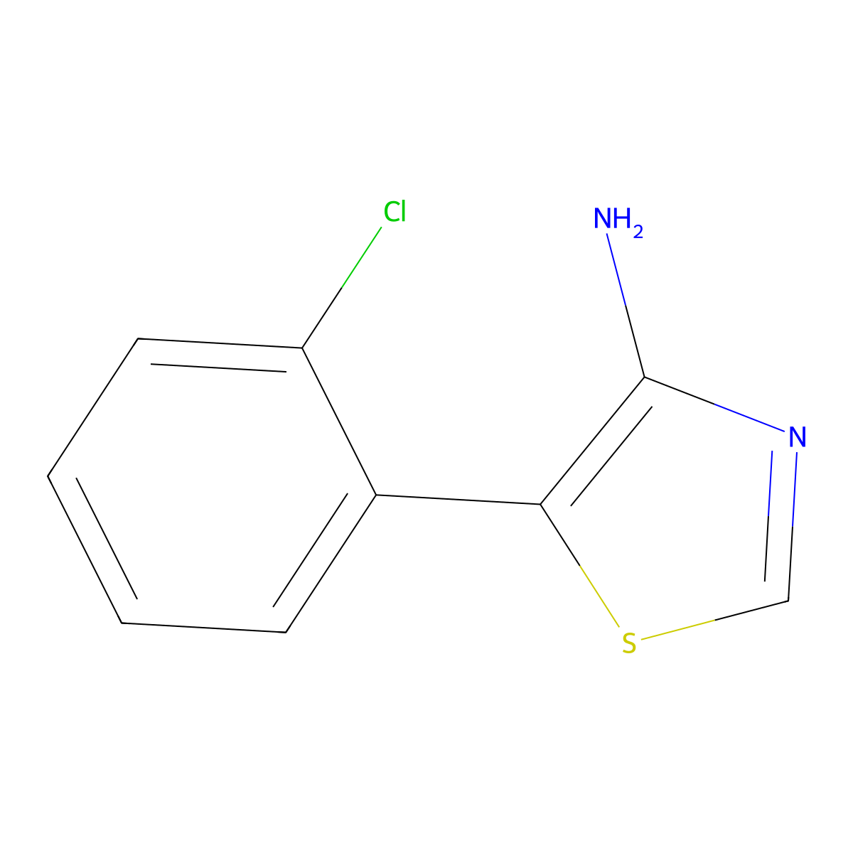 4-Amino-5-(2-chlorophenyl)thiazole molecular structure, CAS 1368426-91-8
