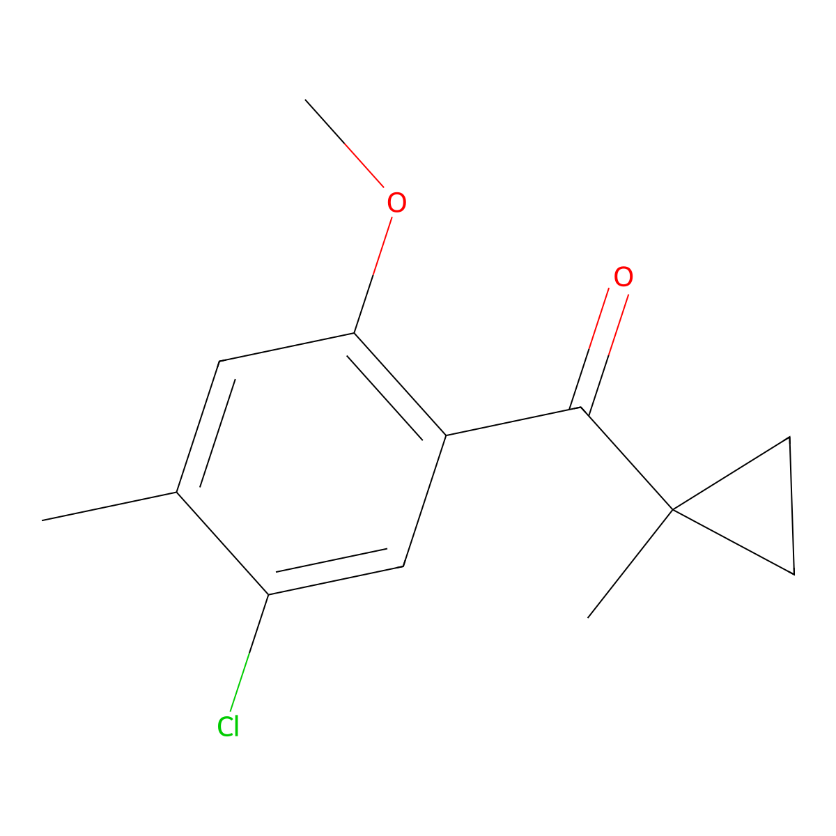 Methanone, (5-chloro-2-methoxy-4-methylphenyl)(1-methylcyclopropyl)- molecular structure, CAS 1368427-76-2
