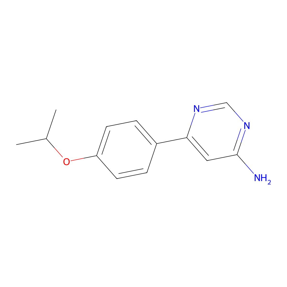 6-[4-(Propan-2-yloxy)phenyl]pyrimidin-4-amine molecular structure, CAS 1368428-83-4