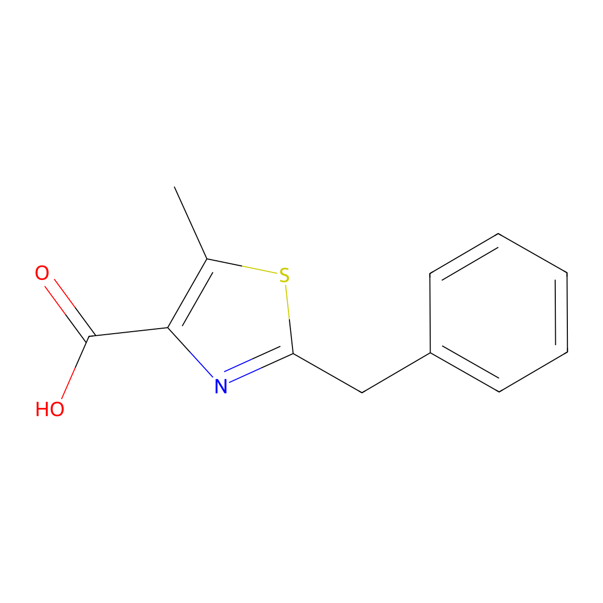 2-Benzyl-5-methyl-1,3-thiazole-4-carboxylic acid molecular structure, CAS 1368428-96-9