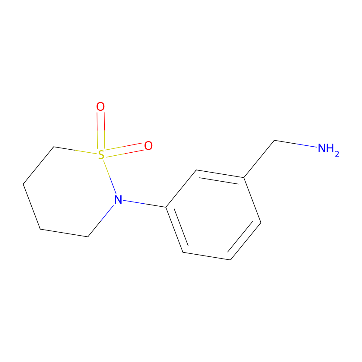 2-[3-(Aminomethyl)phenyl]-1lambda(6),2-thiazinane-1,1-dione molecular structure, CAS 1368435-36-2