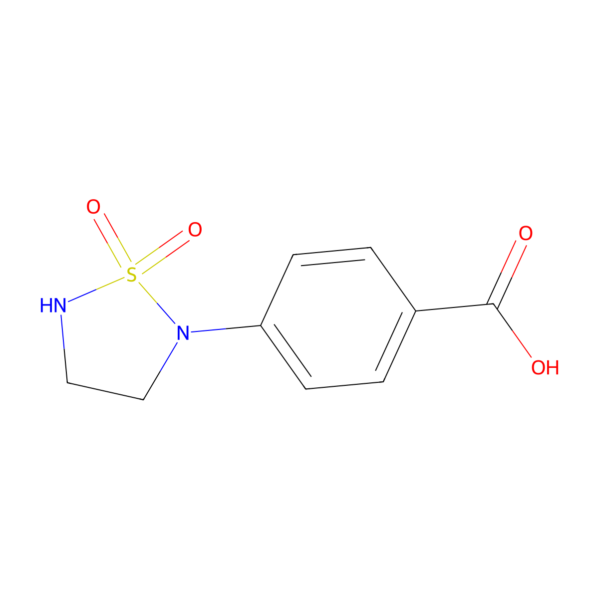 4-(1,1-Dioxo-1lambda6,2,5-thiadiazolidin-2-yl)benzoicacid molecular structure, CAS 1368435-70-4