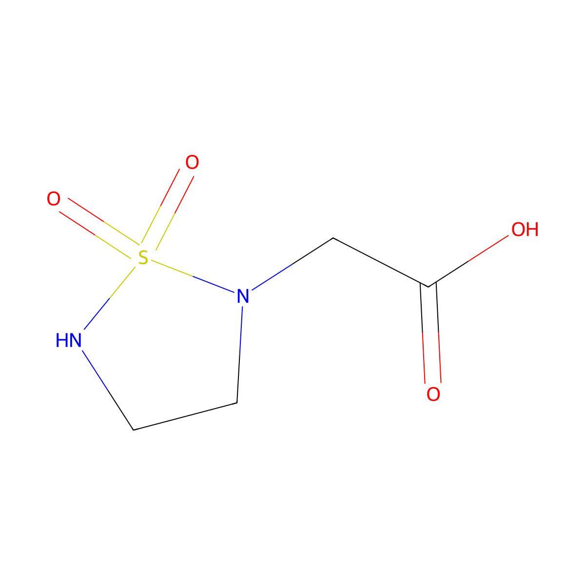 2-(1,1-Dioxido-1,2,5-thiadiazolidin-2-yl)acetic acid molecular structure, CAS 1368437-25-5