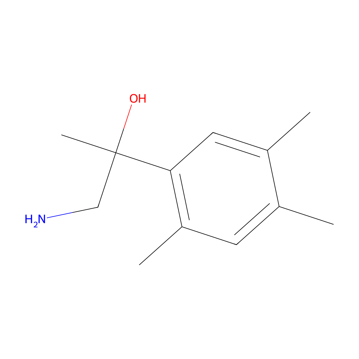 1-Amino-2-(2,4,5-trimethylphenyl)propan-2-ol molecular structure, CAS 1368442-02-7