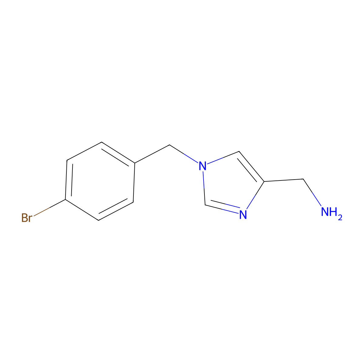 [1-(4-Bromobenzyl)-1H-imidazol-4-yl]methanamine molecular structure, CAS 1368443-65-5