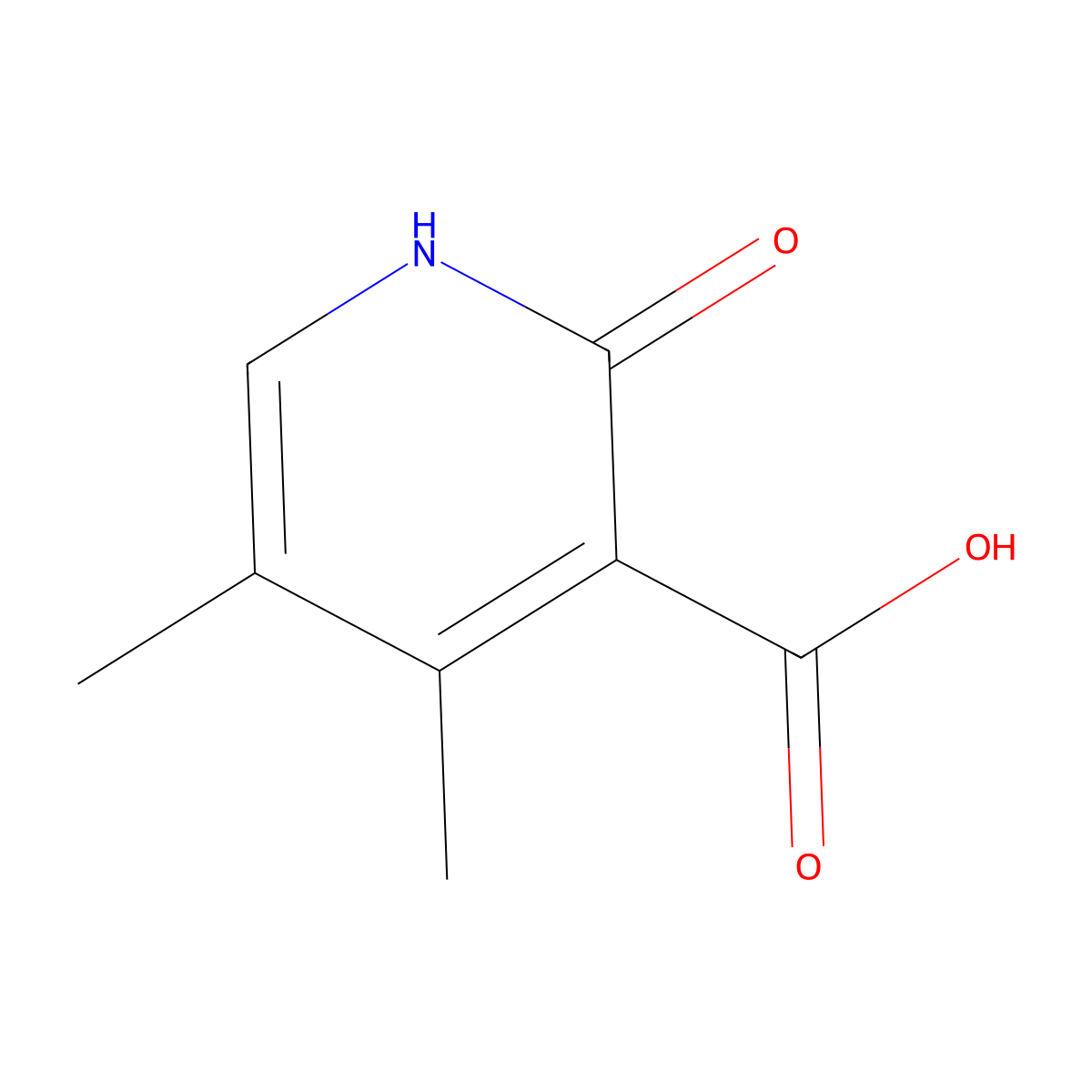 4,5-Dimethyl-2-oxo-1,2-dihydro-pyridine-3-carboxylic acid molecular structure, CAS 1368443-90-6