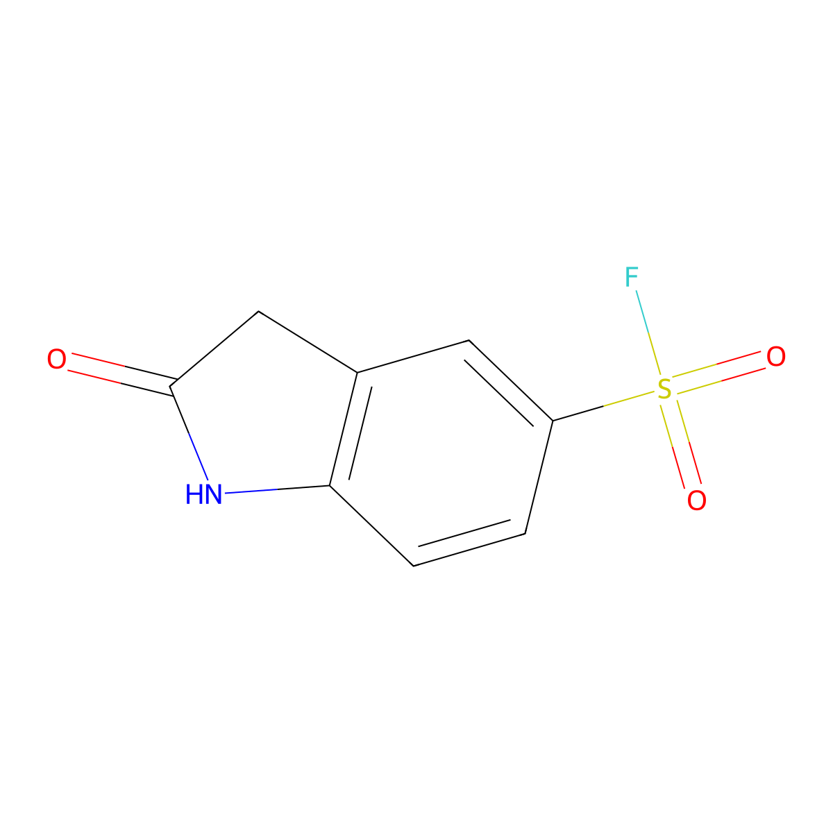 2-Oxo-2,3-dihydro-1H-indole-5-sulfonyl fluoride molecular structure, CAS 1368444-25-0