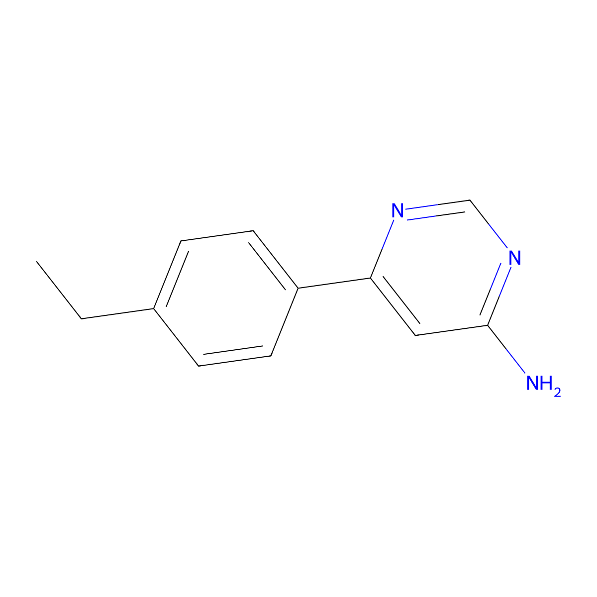6-(4-Ethylphenyl)pyrimidin-4-amine molecular structure, CAS 1368445-47-9