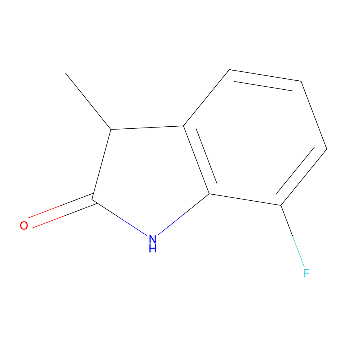 7-fluoro-3-methyl-2,3-dihydro-1H-indol-2-one molecular structure, CAS 1368448-61-6