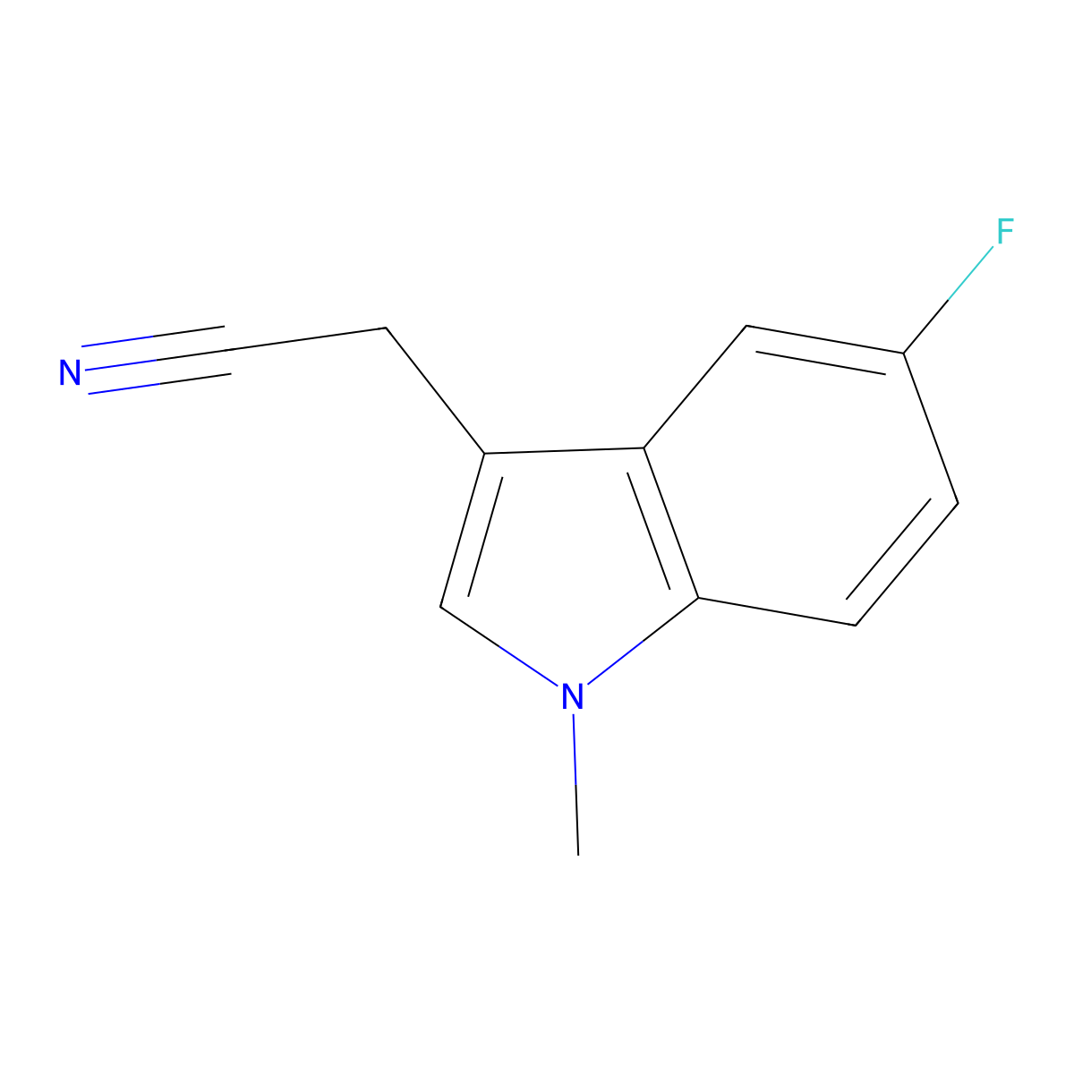 2-(5-fluoro-1-methyl-1H-indol-3-yl)acetonitrile molecular structure, CAS 1368450-21-8