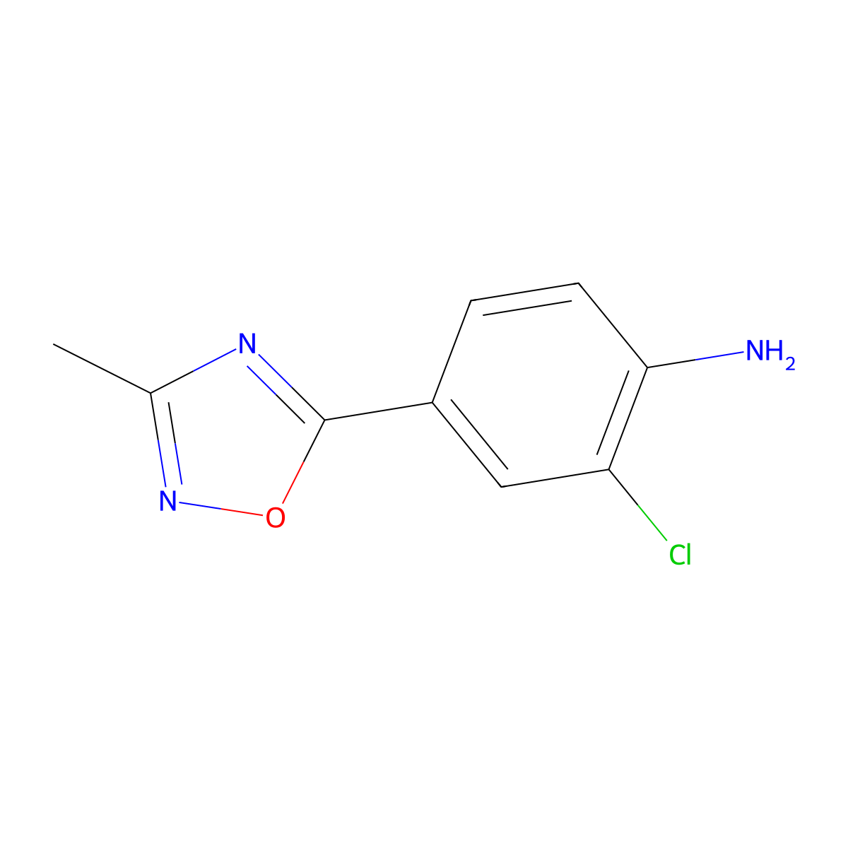 2-Chloro-4-(3-methyl-1,2,4-oxadiazol-5-yl)aniline molecular structure, CAS 1368453-61-5