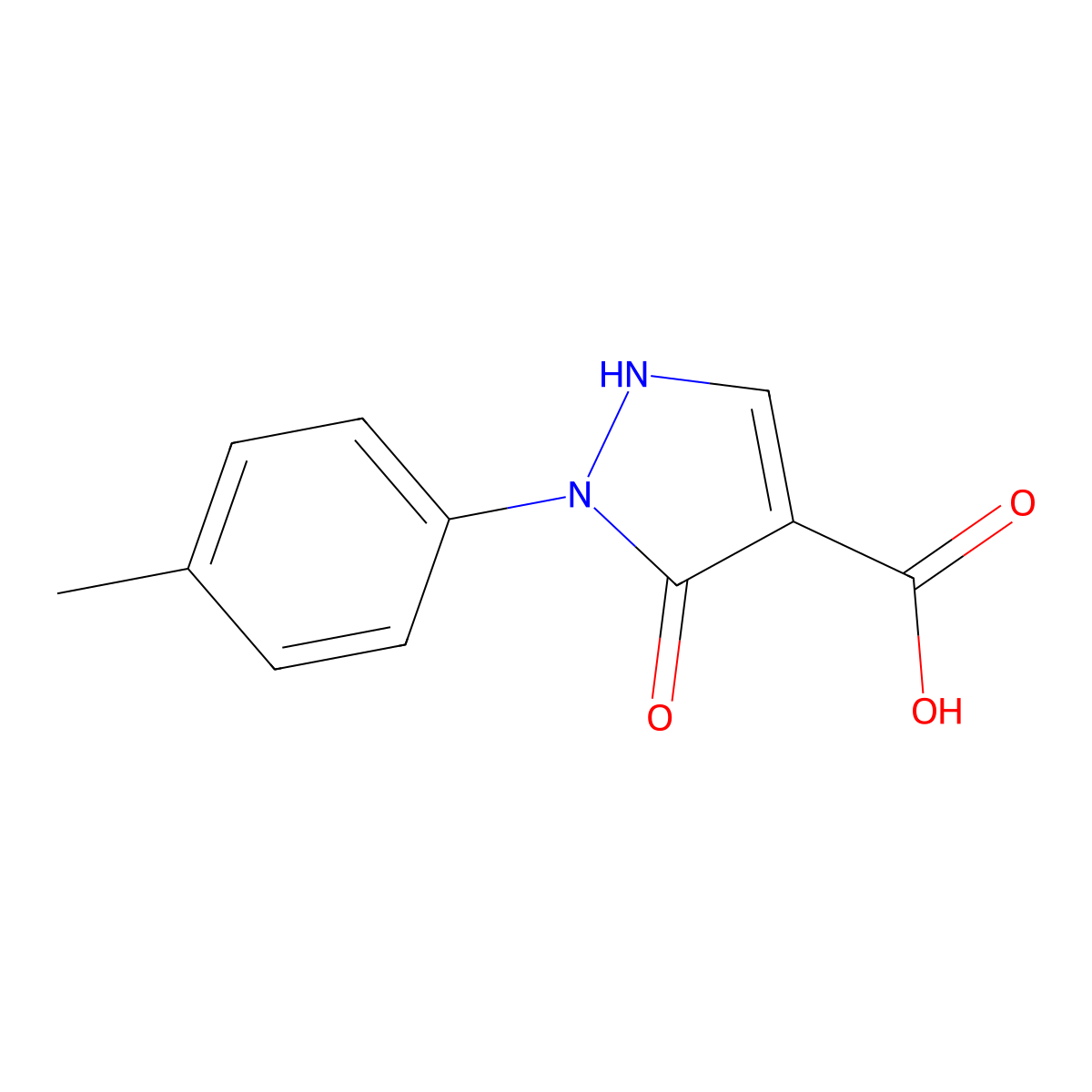 5-Hydroxy-1-(4-methylphenyl)-1h-pyrazole-4-carboxylic acid molecular structure, CAS 1368456-42-1