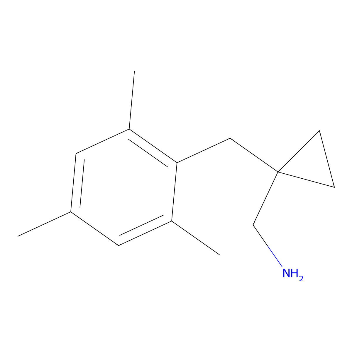 (1-(2,4,6-Trimethylbenzyl)cyclopropyl)methanamine molecular structure, CAS 1368457-15-1