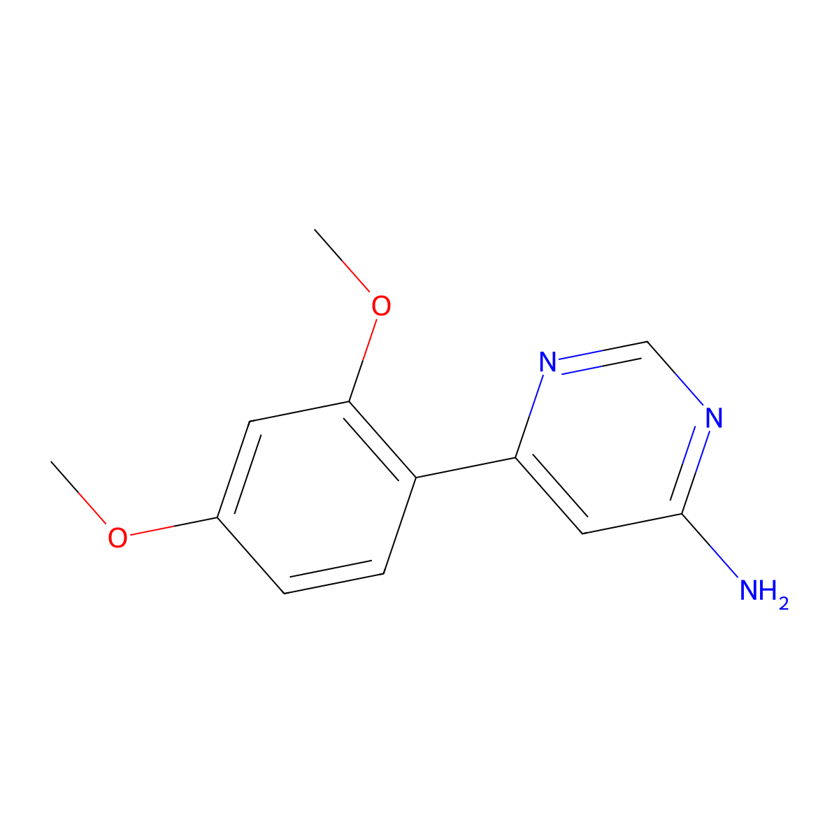 6-(2,4-Dimethoxyphenyl)pyrimidin-4-amine molecular structure, CAS 1368460-97-2