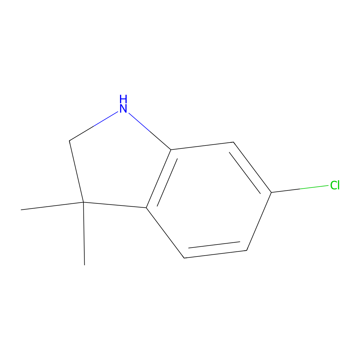 6-chloro-3,3-dimethyl-2,3-dihydro-1H-indole molecular structure, CAS 1368462-49-0