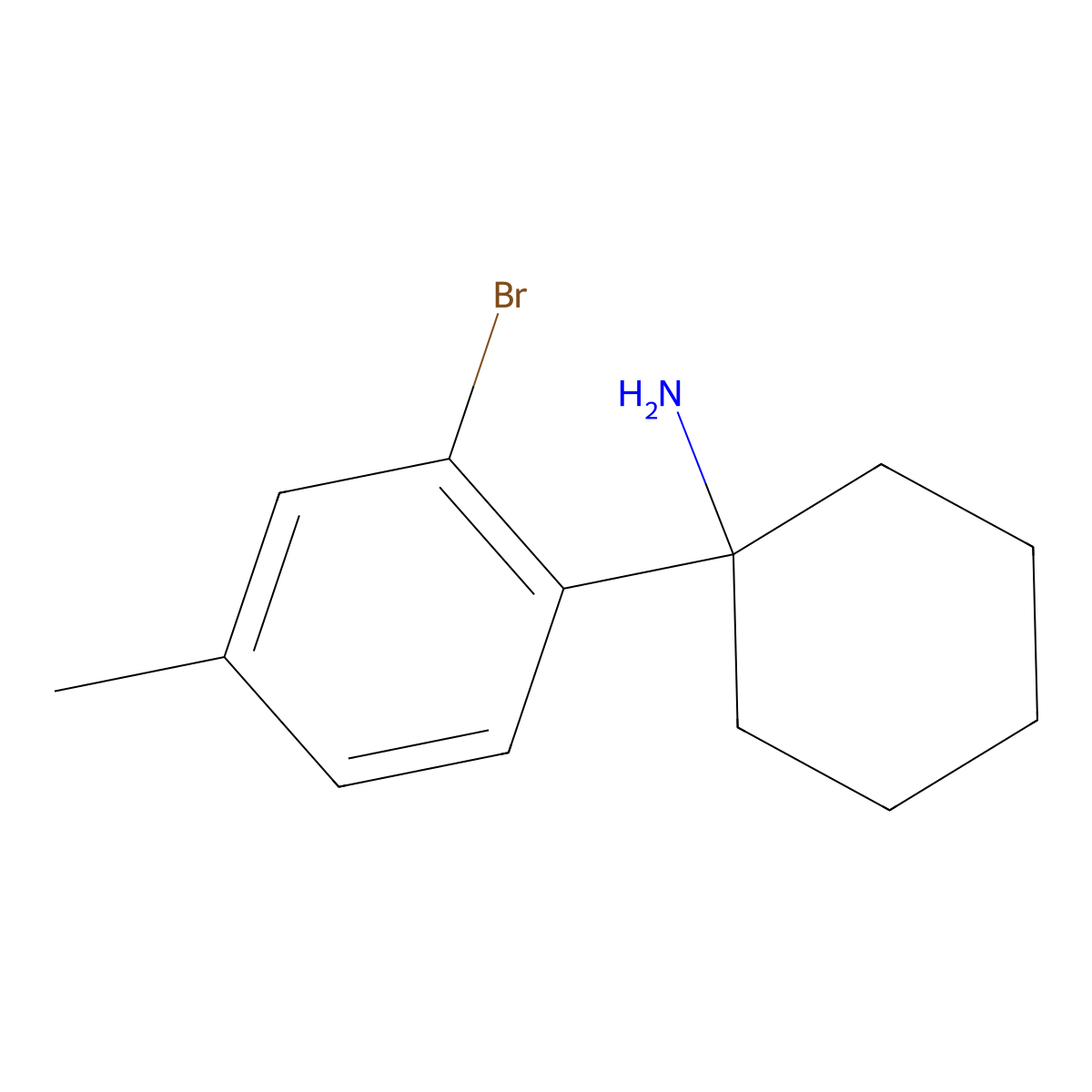 1-(2-Bromo-4-methylphenyl)cyclohexan-1-amine molecular structure, CAS 1368462-85-4