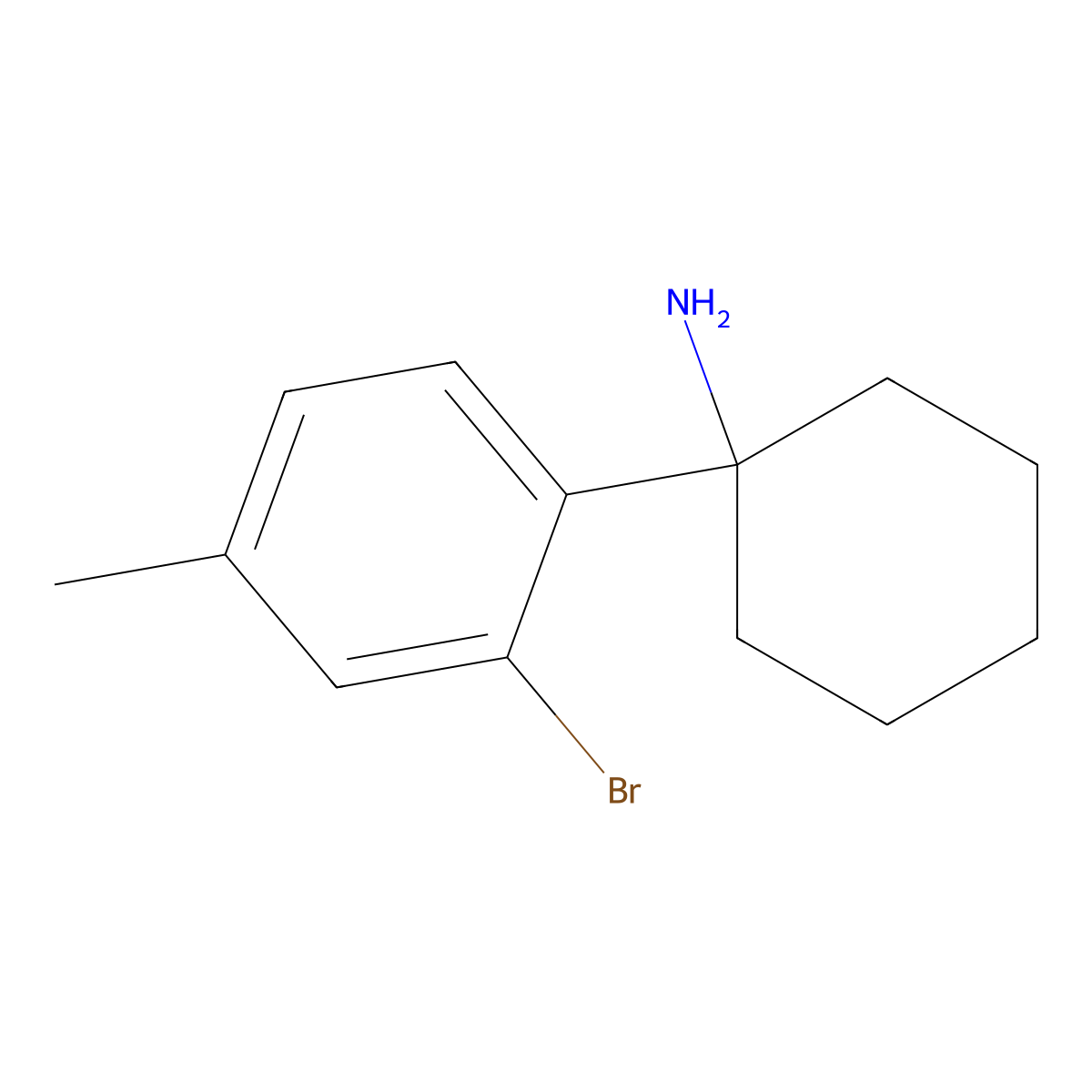 1-(2-Bromo-4-methylphenyl)cyclohexan-1-amine molecular structure, CAS 1368462-85-4