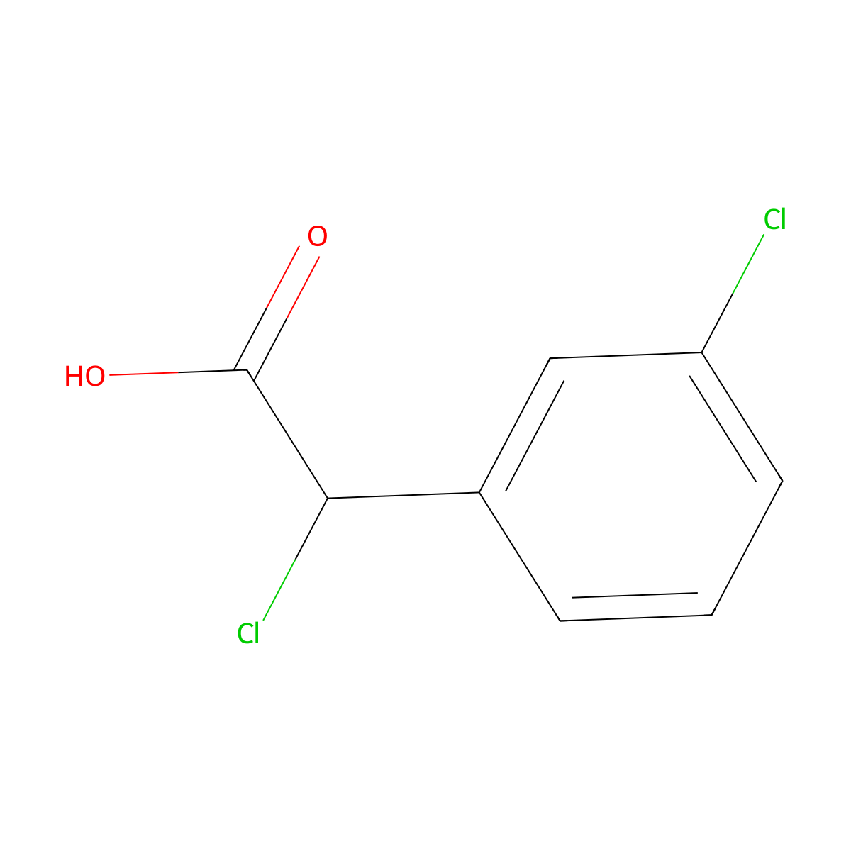 2-Chloro-2-(3-chlorophenyl)acetic acid molecular structure, CAS 1368465-26-2