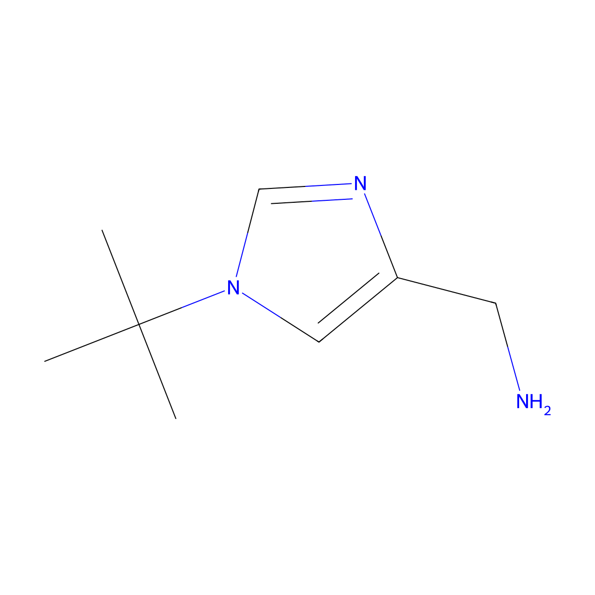(1-(Tert-butyl)-1h-imidazol-4-yl)methanamine molecular structure, CAS 1368465-66-0