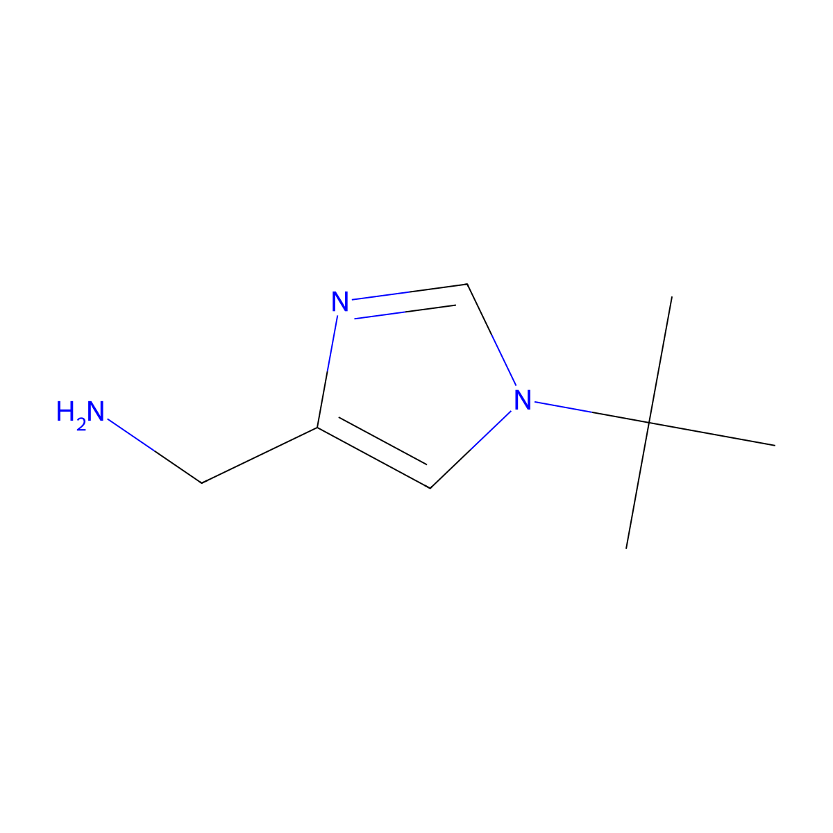 (1-(Tert-butyl)-1h-imidazol-4-yl)methanamine molecular structure, CAS 1368465-66-0