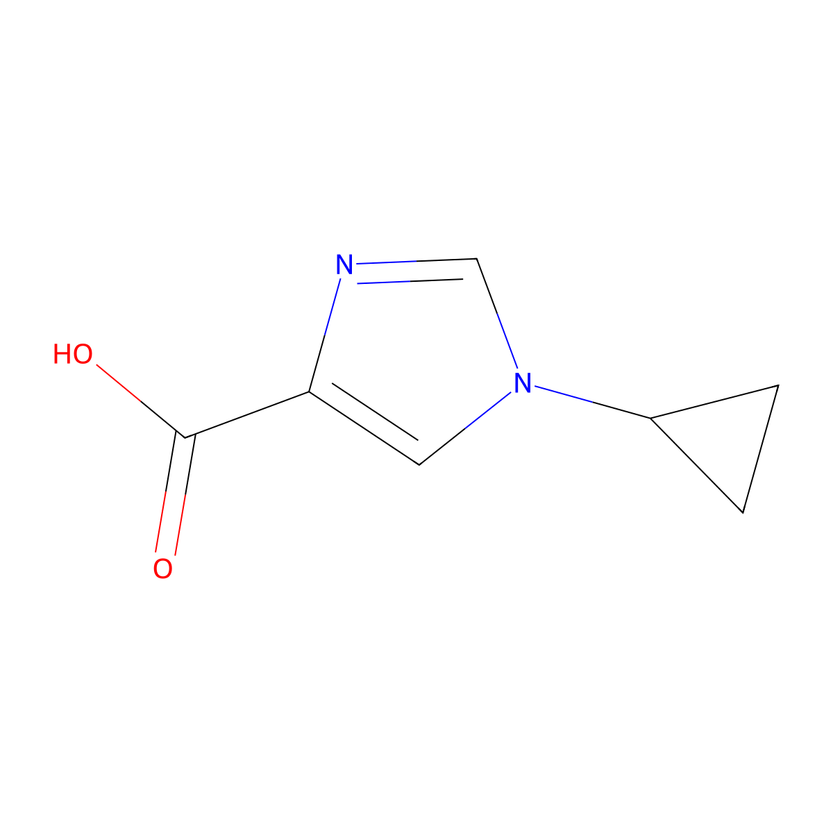 1-cyclopropyl-1H-imidazole-4-carboxylic acid molecular structure, CAS 1368466-66-3