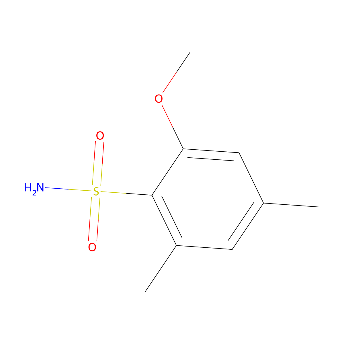 2-Methoxy-4,6-dimethylbenzene-1-sulfonamide molecular structure, CAS 1368467-04-2