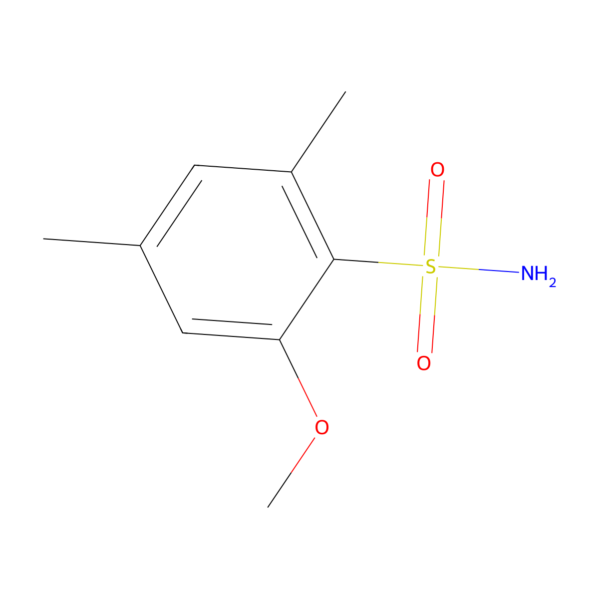2-Methoxy-4,6-dimethylbenzene-1-sulfonamide molecular structure, CAS 1368467-04-2