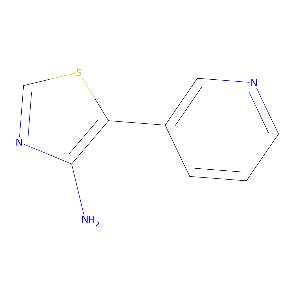 4-Amino-5-(3-pyridyl)thiazole molecular structure, CAS 1368467-19-9
