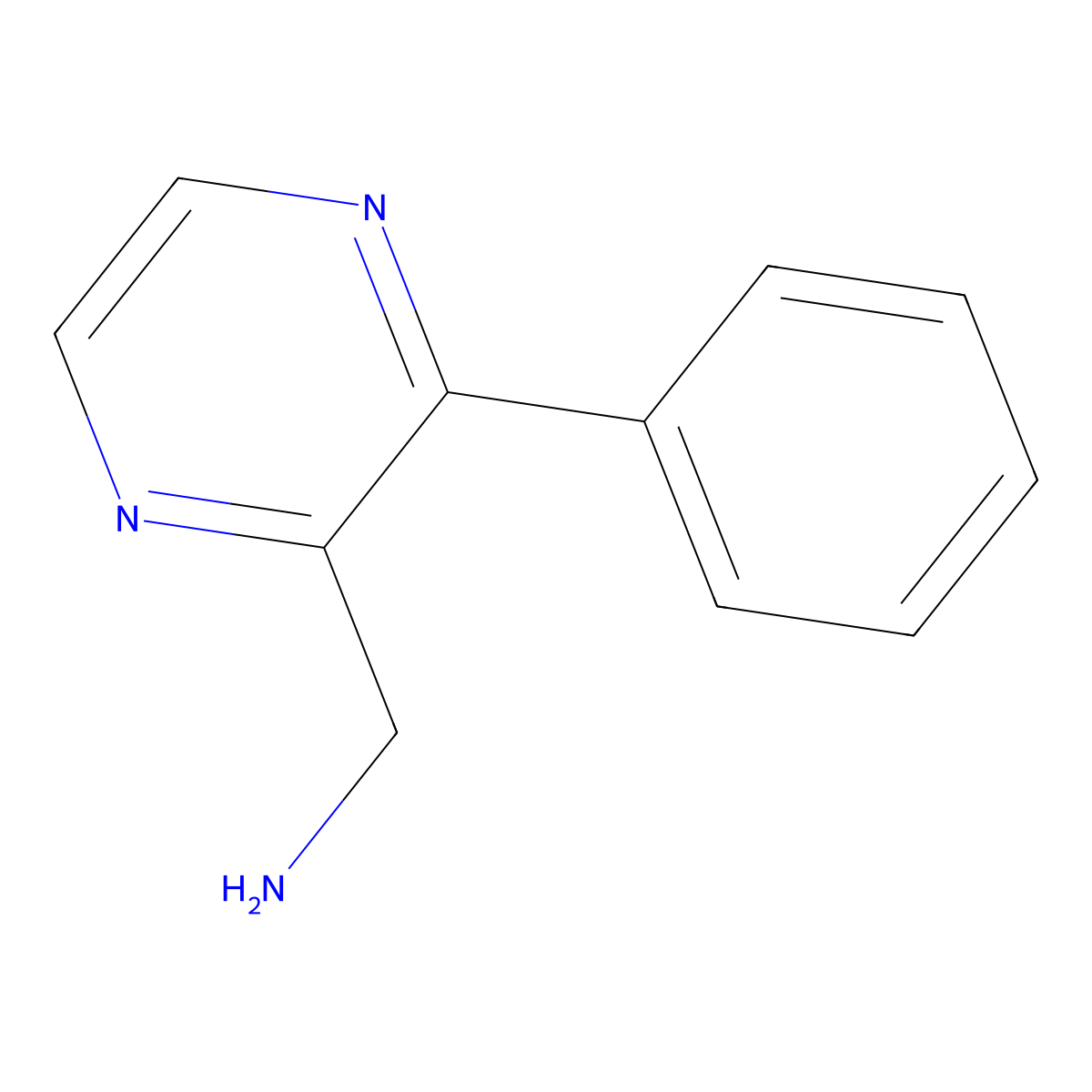 (3-Phenylpyrazin-2-yl)methanamine molecular structure, CAS 1368468-03-4