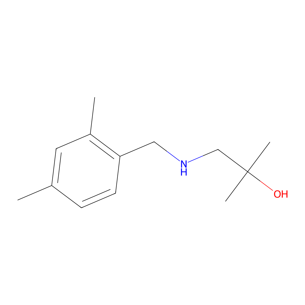 1-{[(2,4-Dimethylphenyl)methyl]amino}-2-methylpropan-2-ol molecular structure, CAS 1368469-81-1