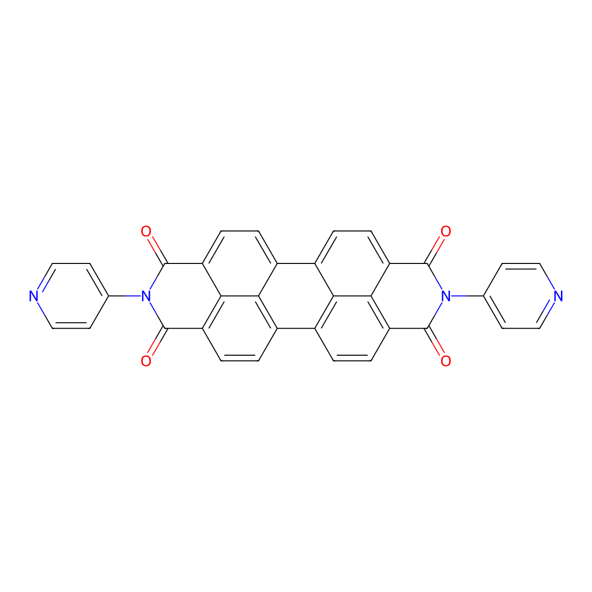 2,9-Di(pyridin-4-yl)anthra[2,1,9-def:6,5,10-d'e'f']diisoquinoline-1,3,8,10(2H,9H)-tetraone molecular structure, CAS 136847-29-5