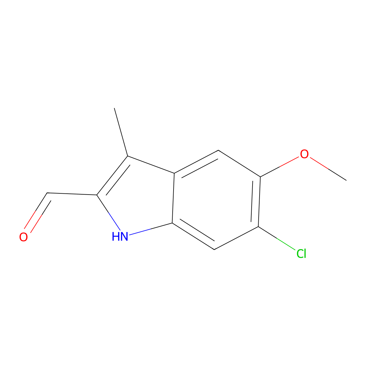 6-Chloro-5-methoxy-3-methyl-1H-indole-2-carbaldehyde molecular structure, CAS 1368473-04-4