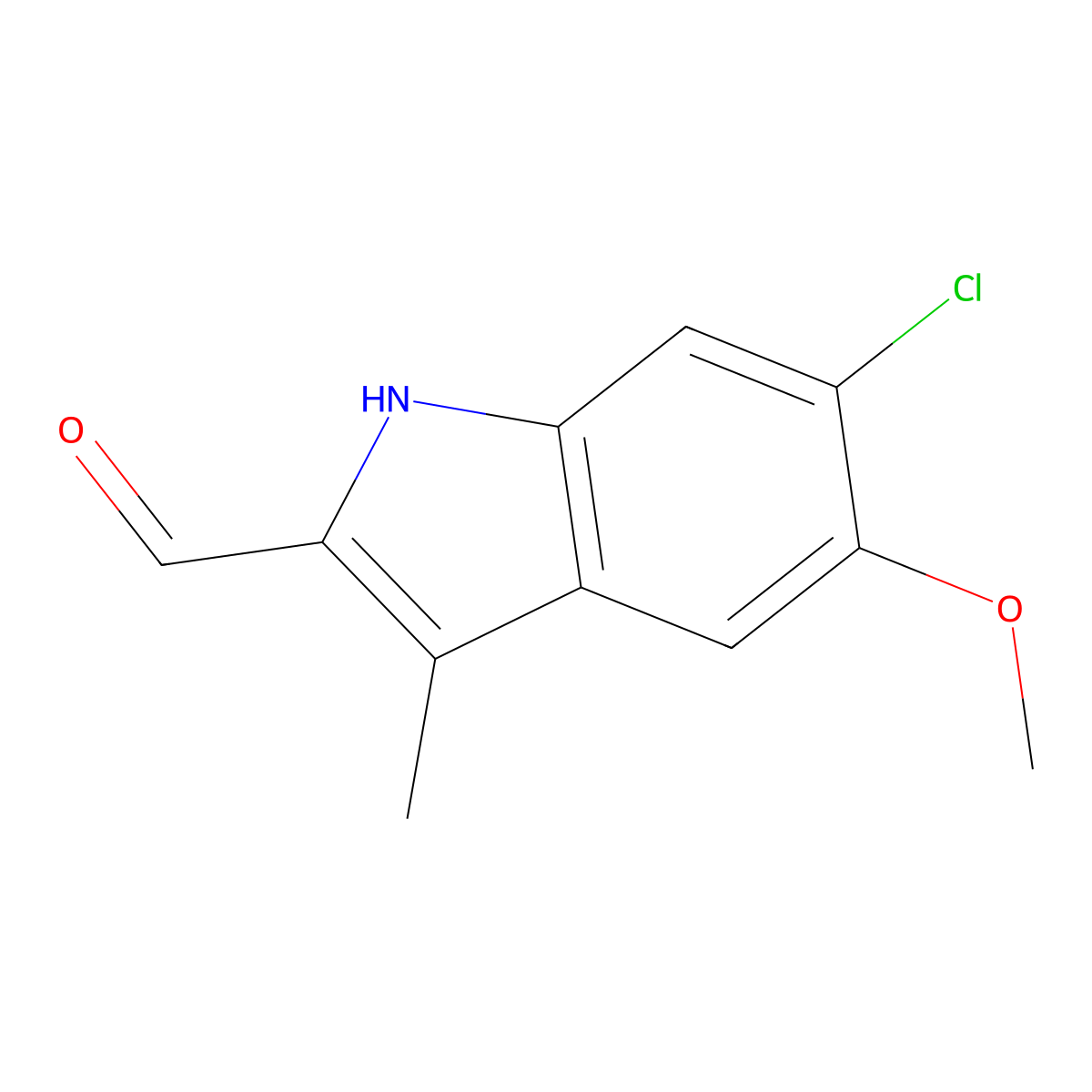 6-Chloro-5-methoxy-3-methyl-1H-indole-2-carbaldehyde molecular structure, CAS 1368473-04-4