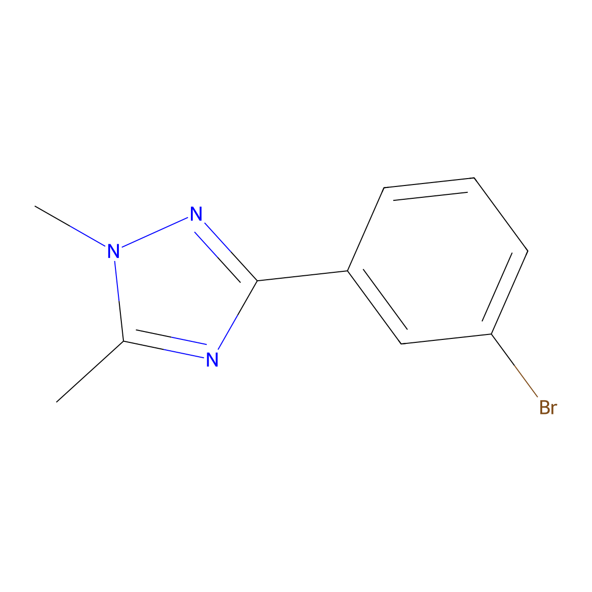 3-(3-bromophenyl)-1,5-dimethyl-1H-1,2,4-triazole molecular structure, CAS 1368475-07-3
