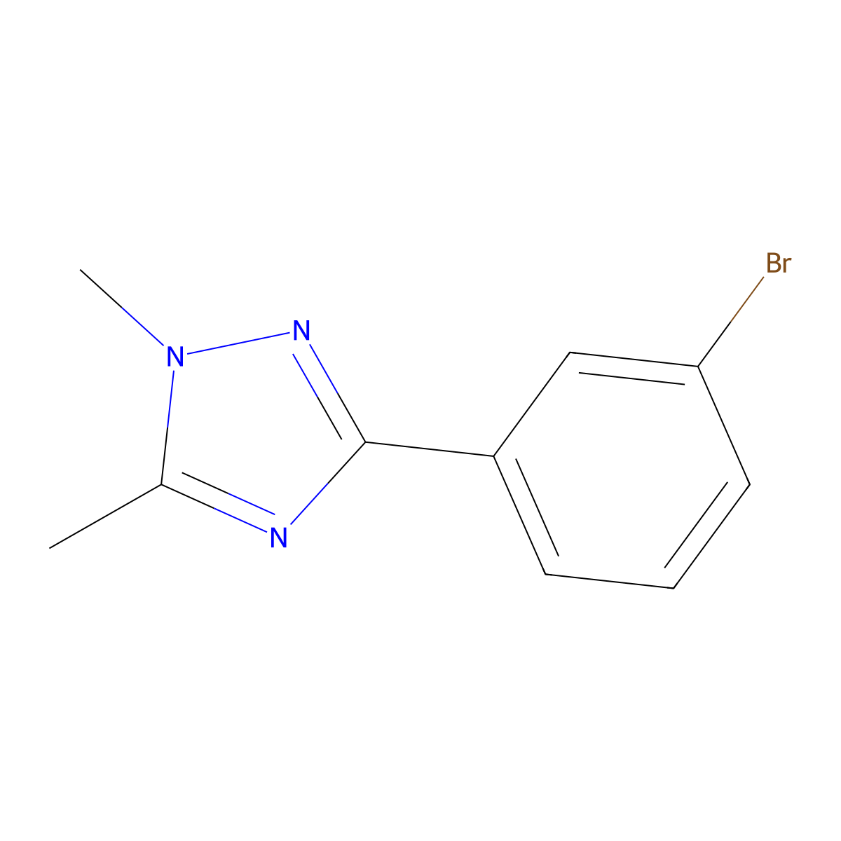 3-(3-bromophenyl)-1,5-dimethyl-1H-1,2,4-triazole molecular structure, CAS 1368475-07-3