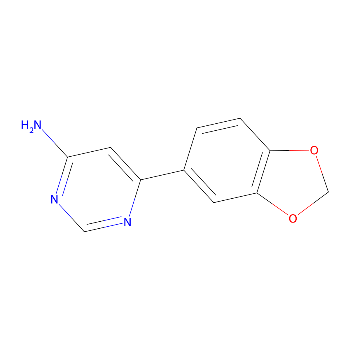 6-(2H-1,3-benzodioxol-5-yl)pyrimidin-4-amine molecular structure, CAS 1368479-20-2
