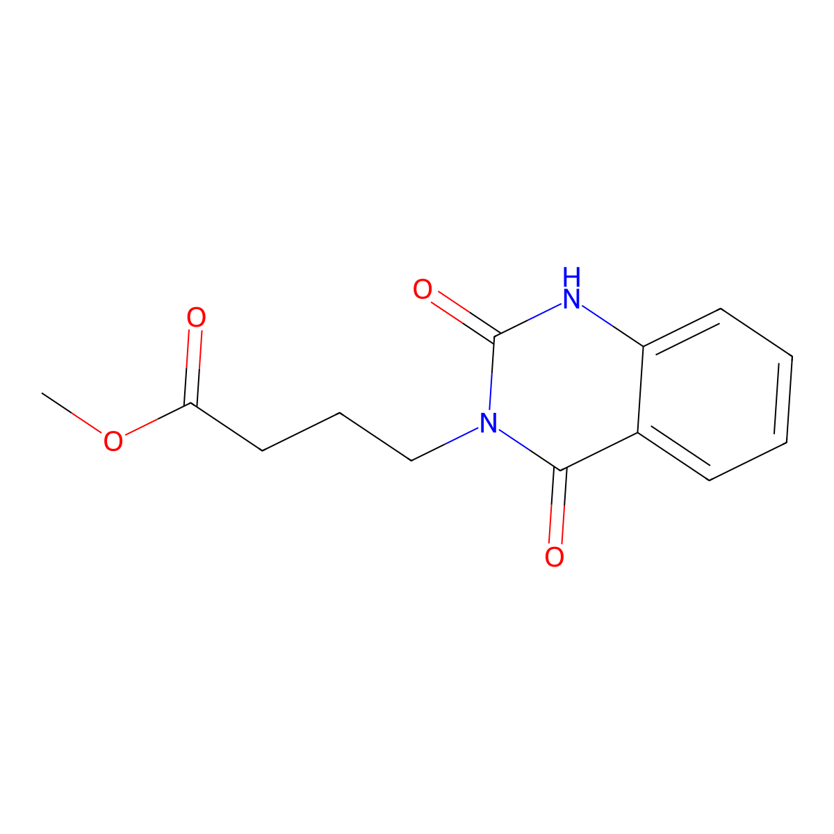methyl 4-(2,4-dioxo-1,2-dihydroquinazolin-3(4H)-yl)butanoate molecular structure, CAS 136848-25-4